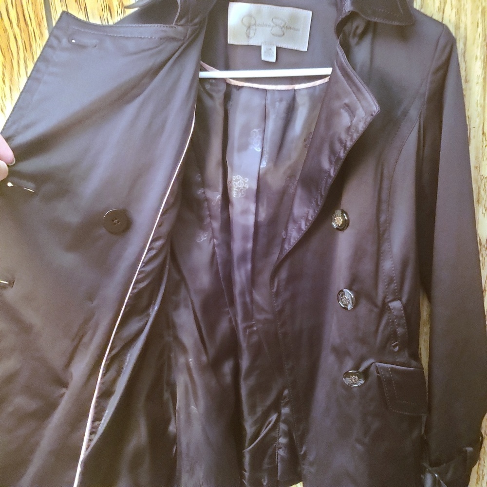 Jessica Simpson Womens Black Trench Coat Size S - Picture 4 of 6
